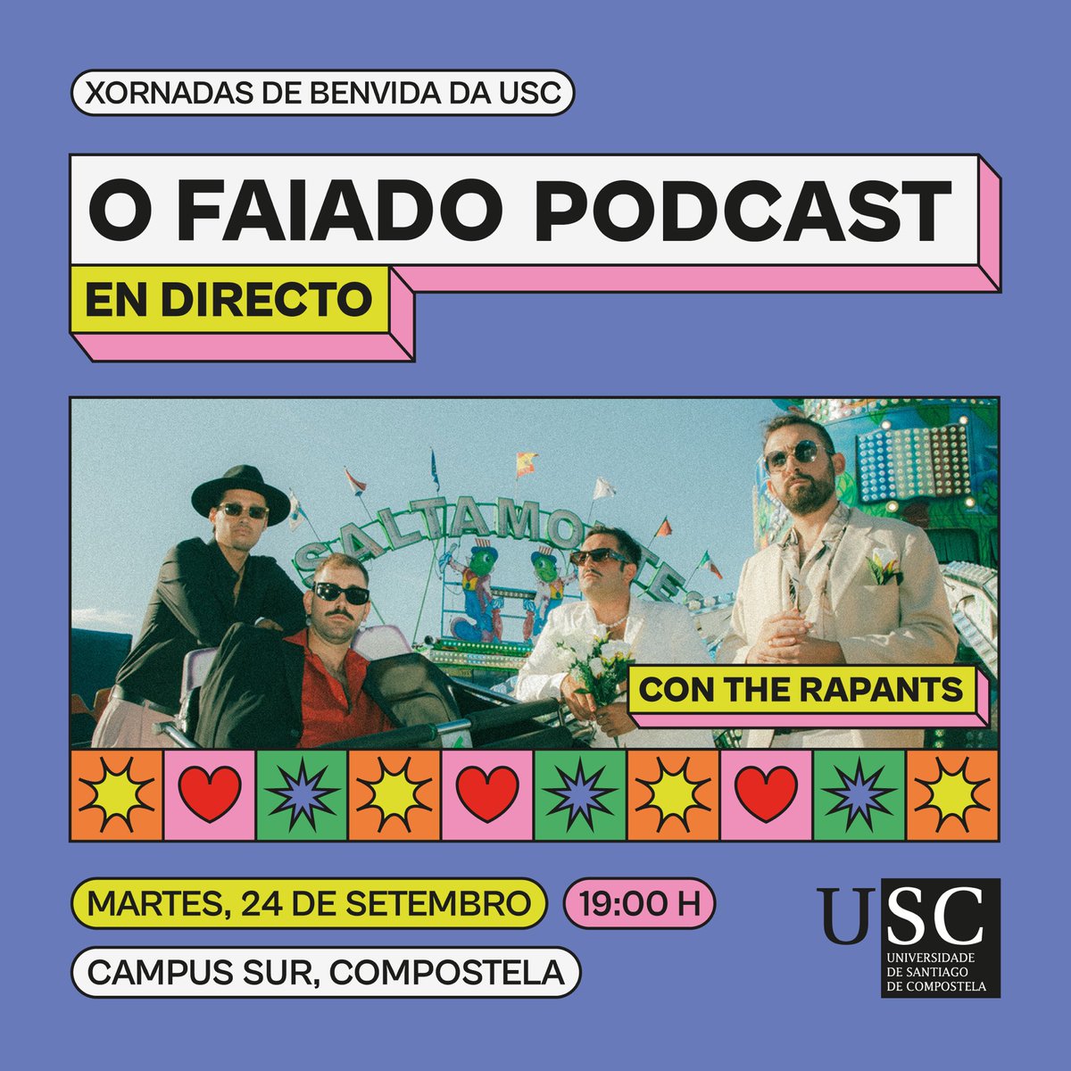 Ola pasamos por aquí para avisarvos de que non fagades plans para o martes 24 ás 19h 🫵🏻 Estreamos tempada no Campus Sur de Santiago cuns invitados que igual vos soan un pouco 👀🌟