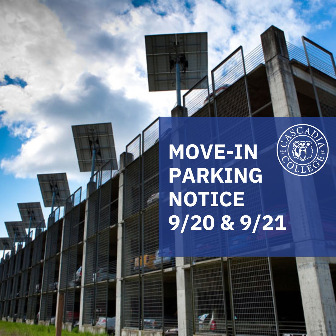 🅿️ Students from UWB will be moving into the Residential Village on 9/20 &amp; 9/21. Please note the following impacts to parking and traffic for those two days: 

*NE 185th Street limited to move-in participants only &amp; West Garage
*North &amp; South Garages will be available for all