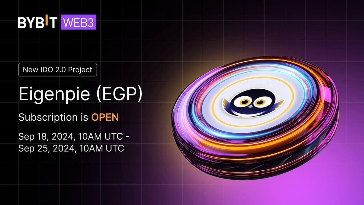 alterfind_'s tweet photo. 🔥 It’s here! #Eigenpie is live on #BybitWeb3 IDO 2.0 🚀
Magpie’s SubDAO + EigenLayer = liquid restaking power!
🗓 Subscription: 09.18 - 09.25
⏳ Redeem: 09.25 - 09.26
Join now: https://t.co/TkvDM8Mvlk https://t.co/DPnRsEFjwR