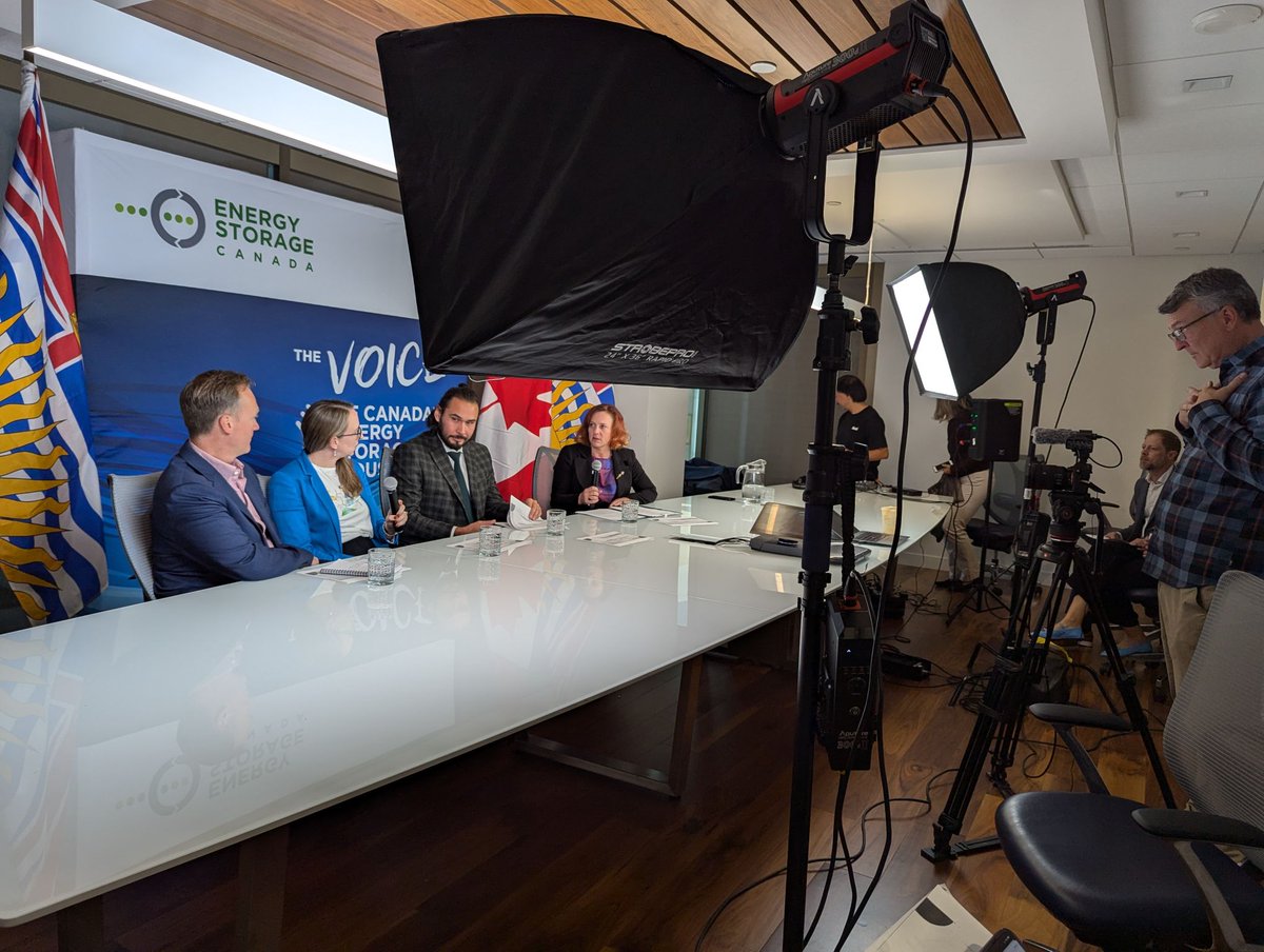 EnrgyStorageCAN's tweet photo. We were pleased to have ESC's Senior Advisor, BC Initiatives, @michellemungall join with @DanWoy @CleanEnergyBC and #Innergex to discuss the role of #EnergyStorage in BC as part of the release of ESC's BC Election Platform Paper: https://t.co/bd3R50OON3 https://t.co/G6GEtUSn7K