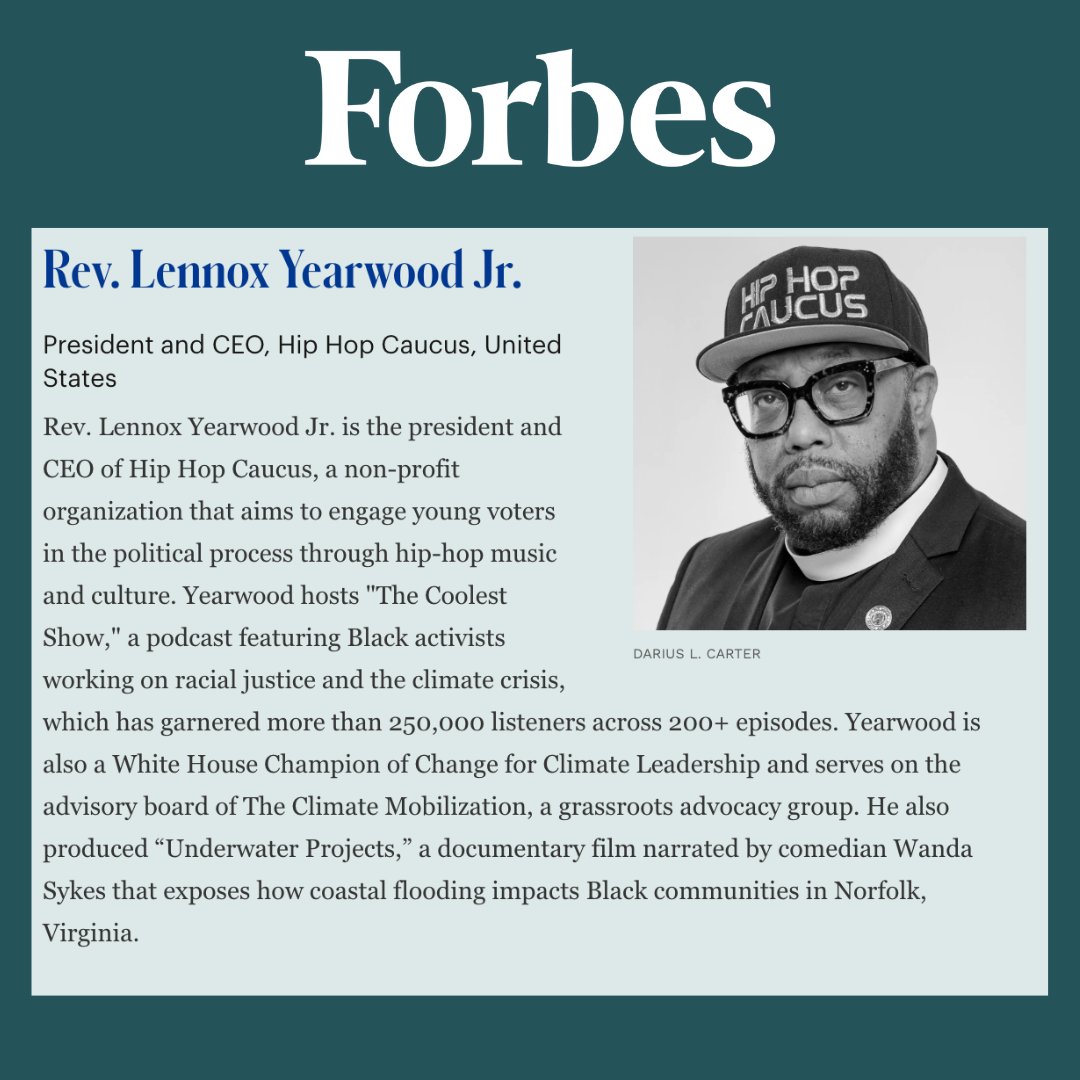 RevYearwood's tweet photo. Family, I'm overjoyed to announce that I’ve been selected as a @Forbes Sustainability Leader for 2024! It’s an incredible honor to stand alongside trailblazers and advocates in this field.

More power to the people. ✊🏾 https://t.co/3GgTuHeWK5