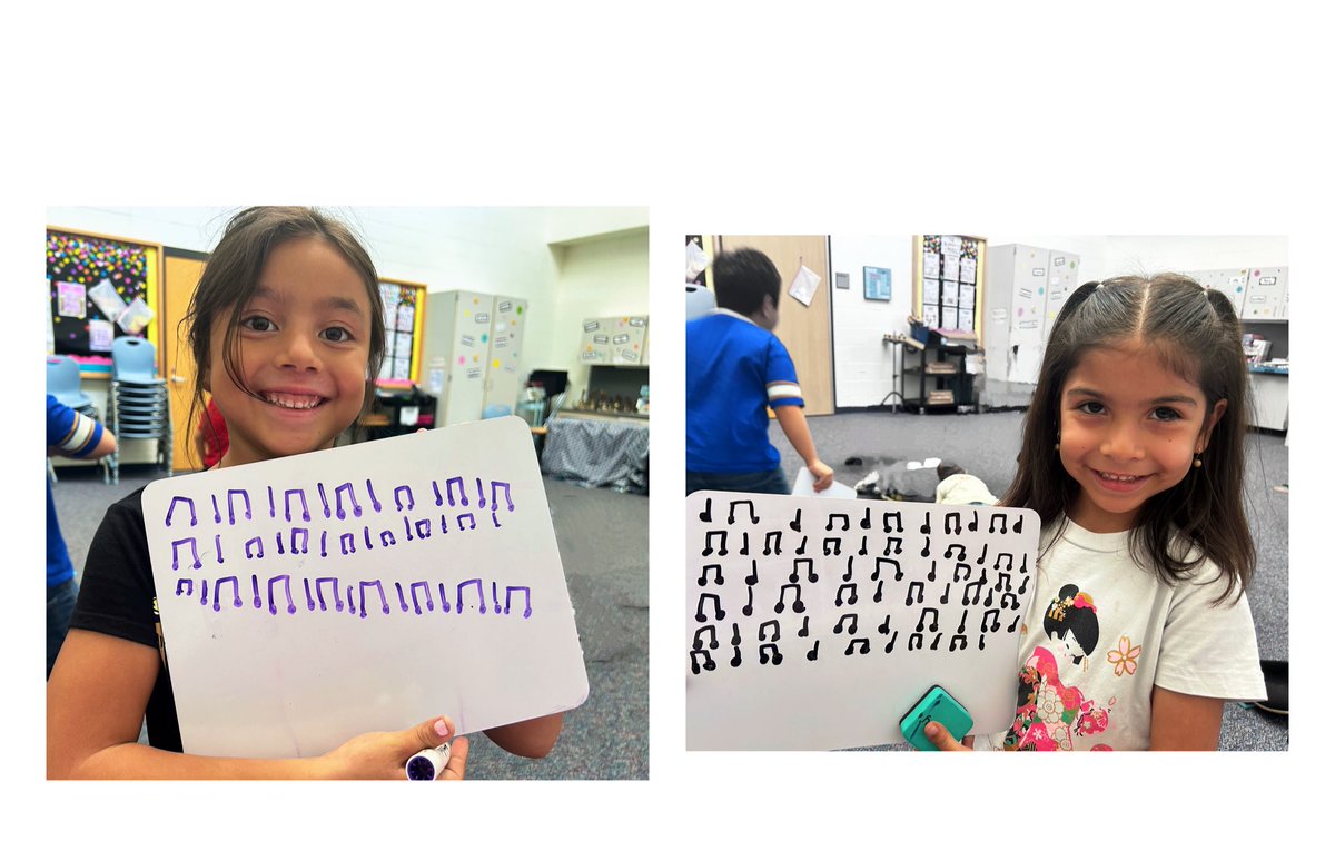 First grade is having fun learning to read and write their first rhythms. <a href="/McNeilElem/">McNeil Elementary</a> #WeAreMcNeil
