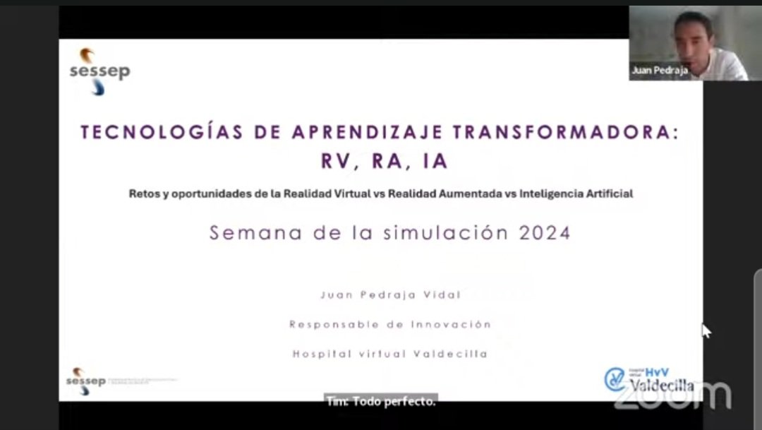 edusqo's tweet image. Fantástico webinar sobre inteligencia artificial, realidad virtual y realidad aumentada organizado por @Sessep_Esp en esta semana de la simulación en salud #hcsimweek
¡Gracias!
#SBME #MedEd #VR #360