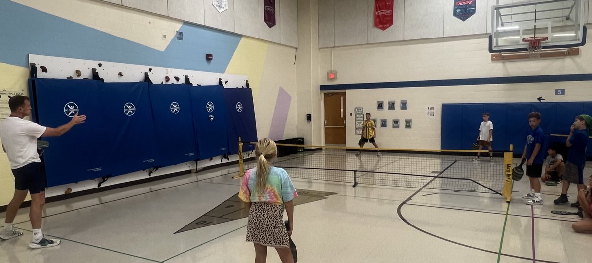 awlsmo's tweet photo. Pickleball has made it to Monclova Primary! Mr. Black sharing his own experiences while teaching his classes. All K - 4 students learning a new sport or improving on what they already know. #Lifetimesport https://t.co/O1npPlOhhA