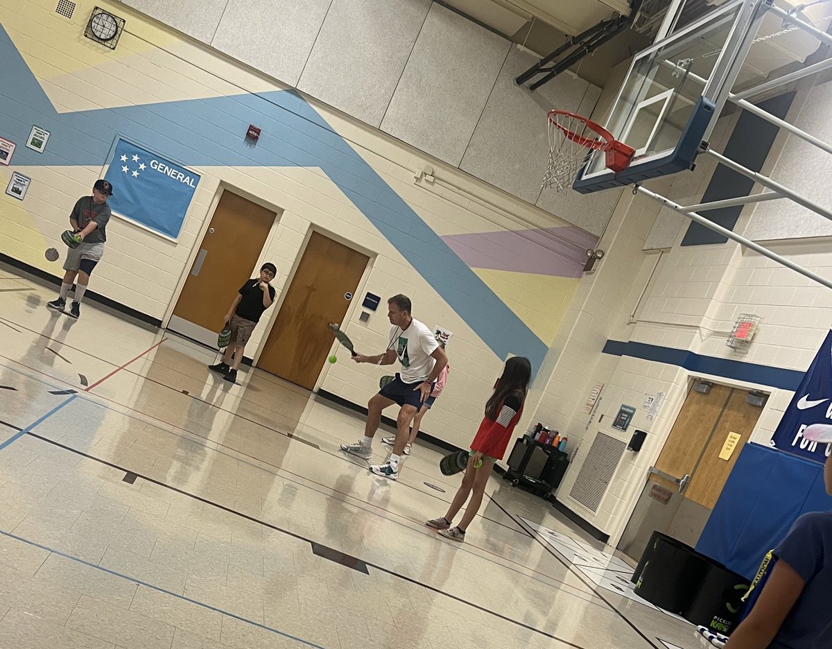 awlsmo's tweet photo. Pickleball has made it to Monclova Primary! Mr. Black sharing his own experiences while teaching his classes. All K - 4 students learning a new sport or improving on what they already know. #Lifetimesport https://t.co/O1npPlOhhA