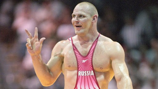 Russia's tweet photo. 🥇🐐🐻 G.O.A.T. nicknamed the #RussianBear? 👇

🤼‍♂️ Today one of sports all-time greats — legendary Soviet-Russian wrestler (the proper Greco-Roman style), 3x Olympic Champion &amp; 9x World Champion Alexander #Karelin turns 5️⃣7️⃣! 

His career record stands at... 887-2! https://t.co/tCmZDBbmIV