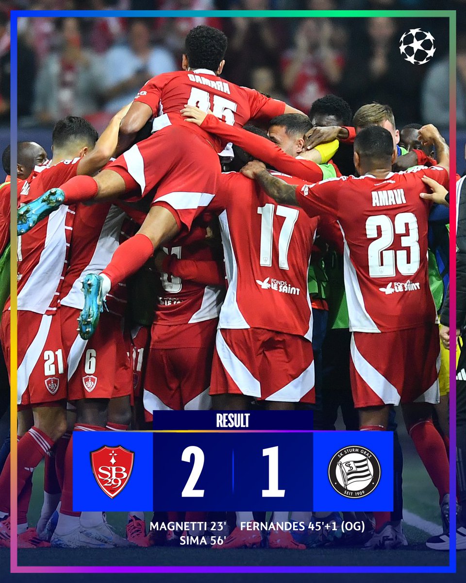 Historic win for Brest! 👏

#UCL