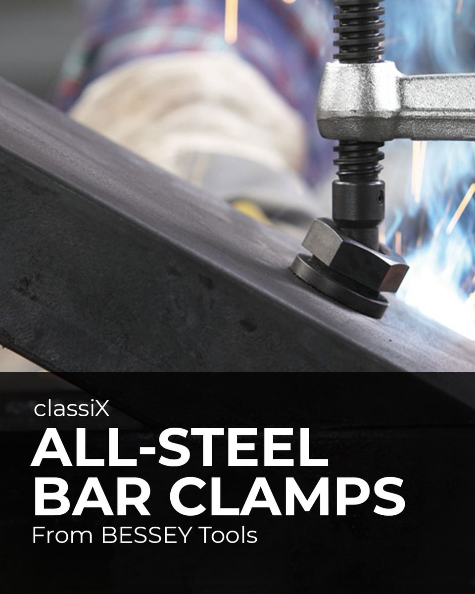 BesseyTools's tweet photo. Spark new ideas with our innovative lineup of classiX Traditional All-Steel Clamps! 🗜️
#BESSEY #Metalworking #Clamps https://t.co/FBi3YbEF9C