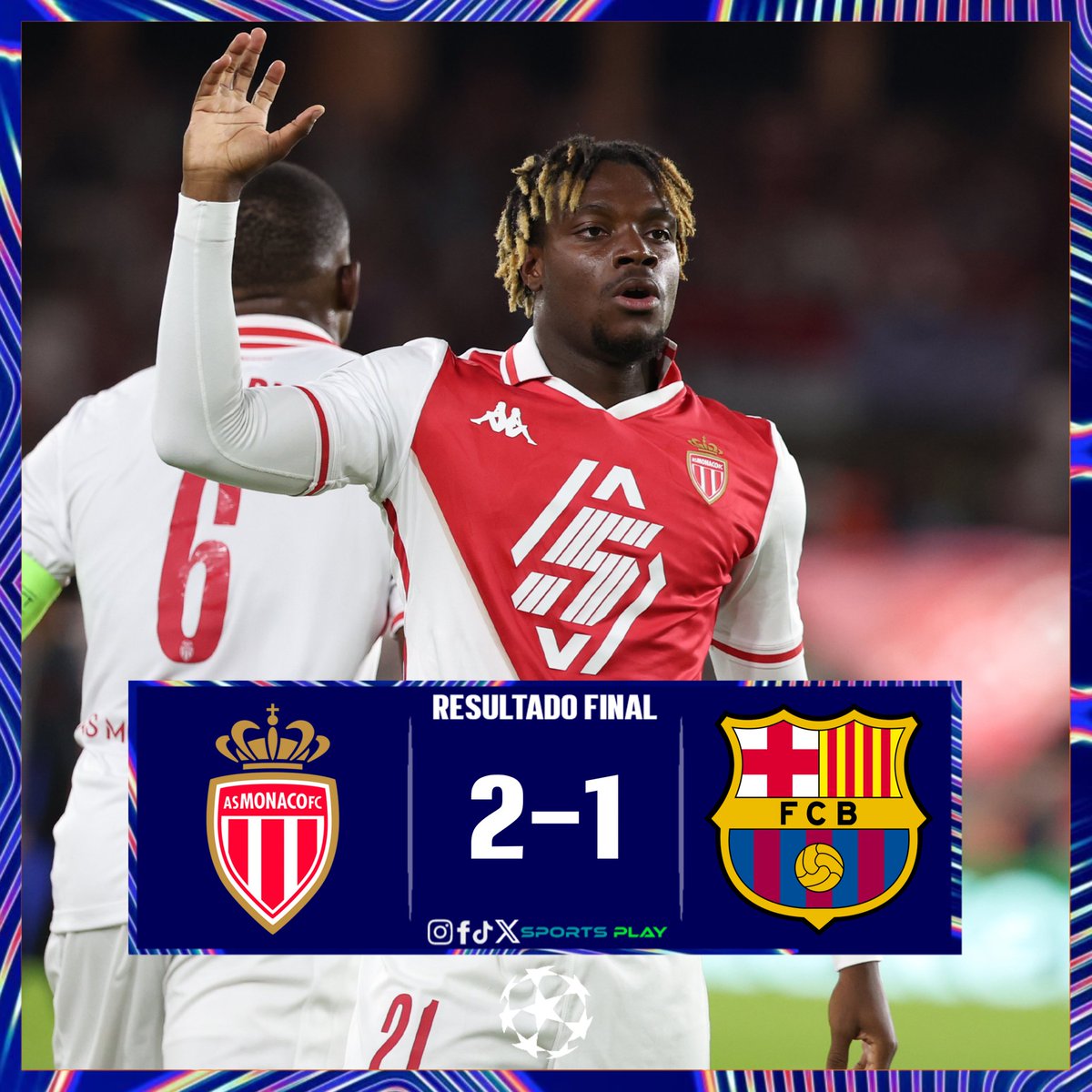 SP0RTSPLAY's tweet photo. 🏁AS Monaco le ganó al Barcelona, un Barca que prometía mucho en este primer partido. https://t.co/lZ2LOubgXX