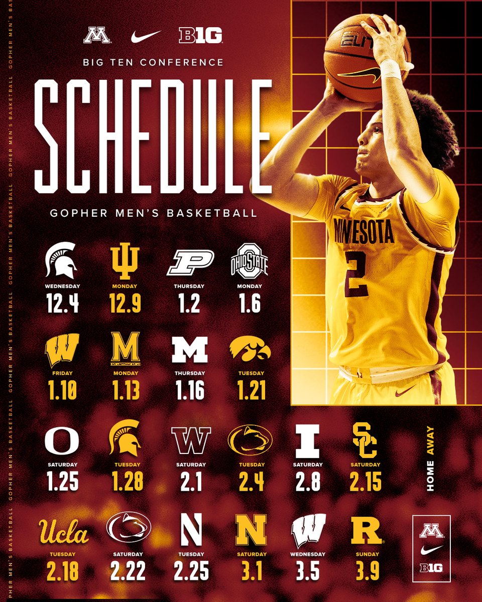 A B1G slate of games!

Release: z.umn.edu/9tc0
Web Schedule: z.umn.edu/9tbv