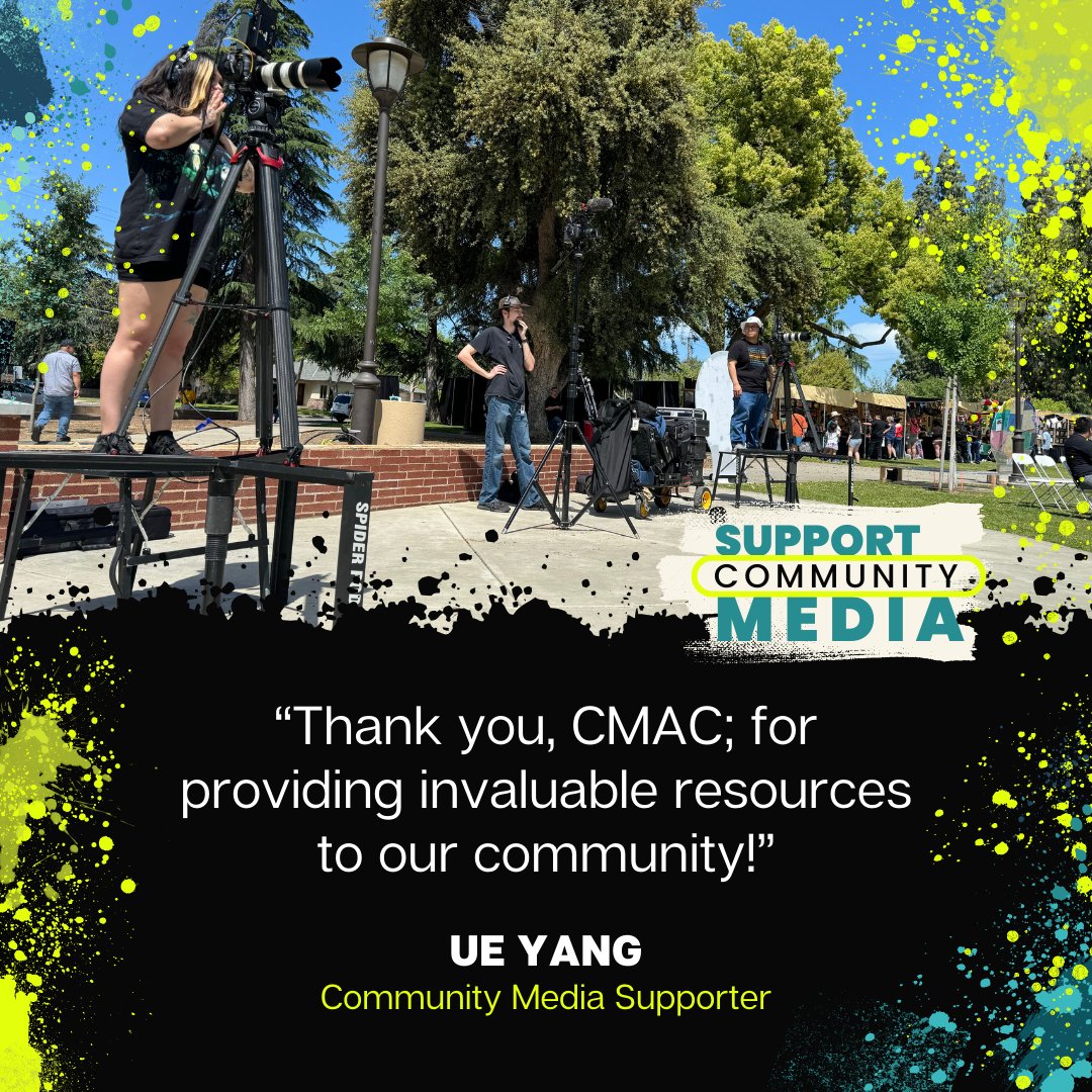 CMACTV's tweet image. At CMAC, we’re proud to empower local voices by providing media education and resources. Every contribution helps us continue to amplify these voices and create space for local stories.

🚀💫 cmac.tv/support/
#SupportCommunityMedia #CommunityMedia #ShareYourStories