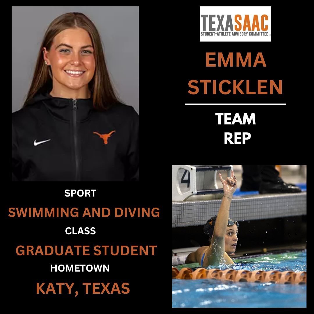 TexasSAAC's tweet image. Following suit from Womenโs Swimming and Diving, SAAC reps Emma Sticklen and Olivia McMurray!๐๐ผโโ๏ธ๐ค๐ผ