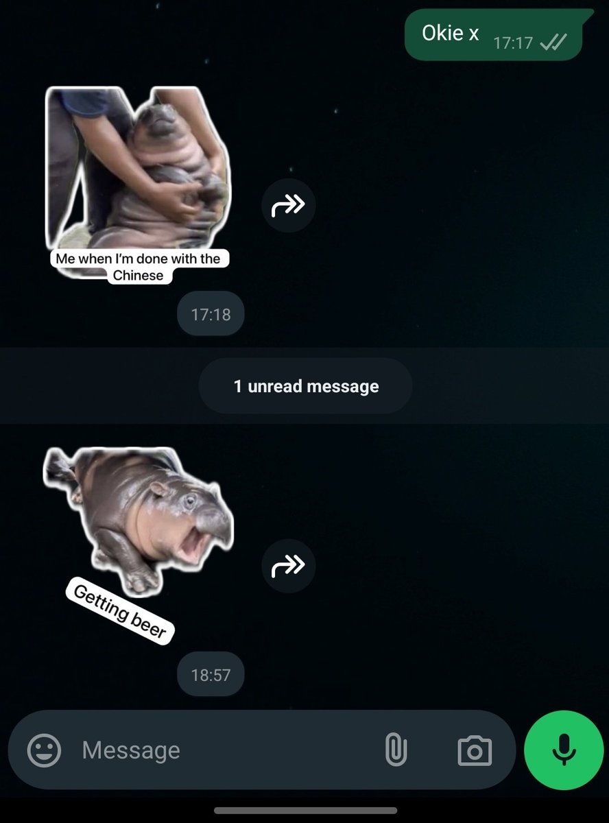 My boyfriend now only communicates via moo deng stickers and i love it