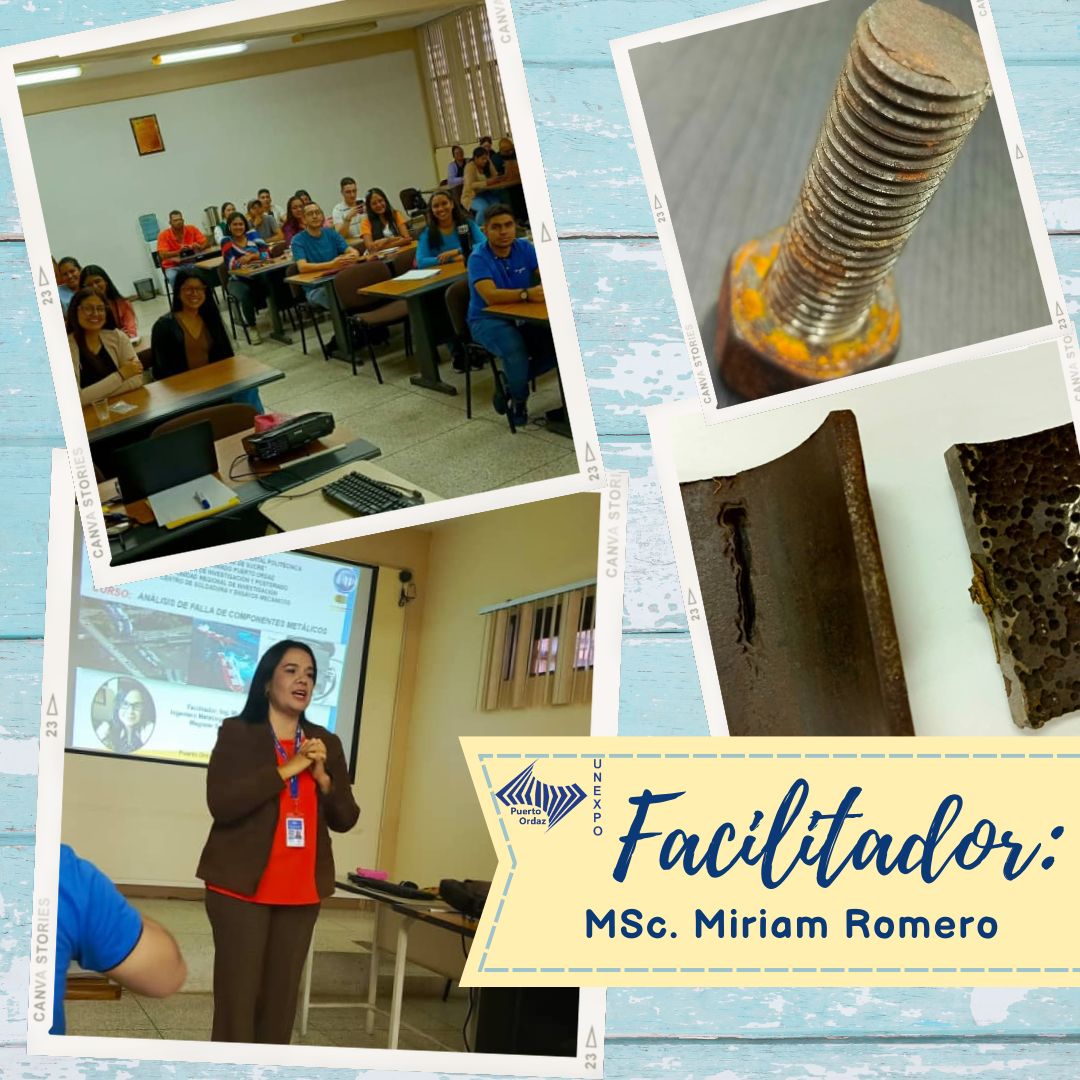 UNEXPO al día 

Con el objetivo de fortalecer las capacidades técnicas en la industria, se llevó a cabo un exitoso curso de Análisis de Fallas de Componentes Metálicos, organizado e impartido por la MSc. Miriam Romero, docente adscrita al Dpto. De Ingeniería Metalúrgica.