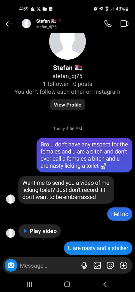 This dude is nasty and a stalker and females don't not follow him on Instagram #females and he will stalker