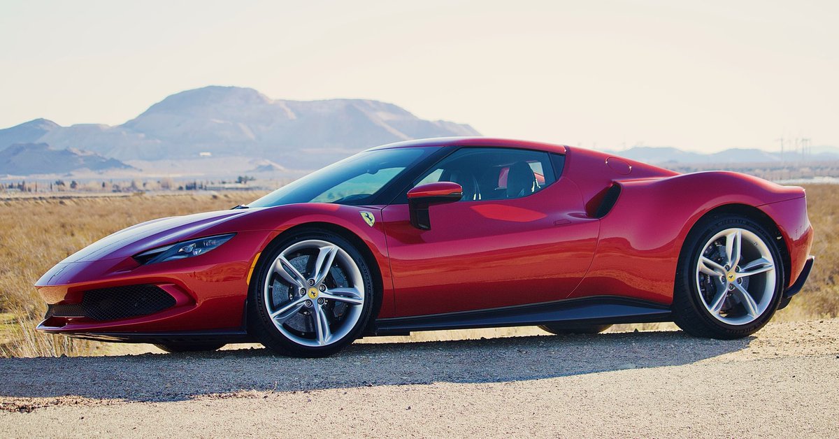 JGrunsell's tweet image. Resplendent in the Mojave sunshine, a  Ferrari 296 GTB clad in Rosso Imola livery with piccolo V12 ready to warble. #Ferrari #Mojave @aut0mob @MotoringHistory @chasinglimits1 @vividcloudofwat @NetoDemetriou @F111Driver @Skyworx_Media @FotoFerrari @BrandonFugal @Ferrari