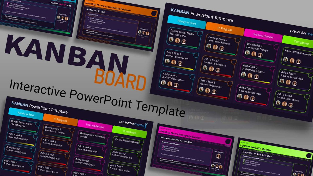 Interactive Kanban Board PowerPoint Template 

presentermedia.com/powerpoint-tem…

#ProjectManagement #KanbanBoard #TaskTracking #WorkflowOptimization #ProductivityTools #PowerPointTemplate #TeamCollaboration #VisualManagement #TaskManagement #EfficiencyBoost