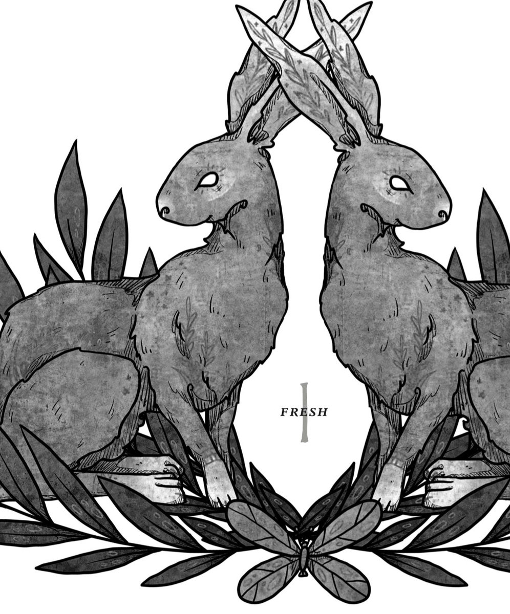 THE COVEN TENDENCY designer: hey here are your interiors of your upcoming book if you have any notes--
me *already frothing at the mouth*: rABBITSSSS

(6 months until release so here's a sneak peak!!!)