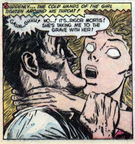 As I’ve done for years now, during October I’ll be posting complete pre-Code horror stories through Halloween, a page a day. So if you want to get in on it, let’s connect at one of my other social media spots. I’ve curated some really great stuff, as this sample panel shows!