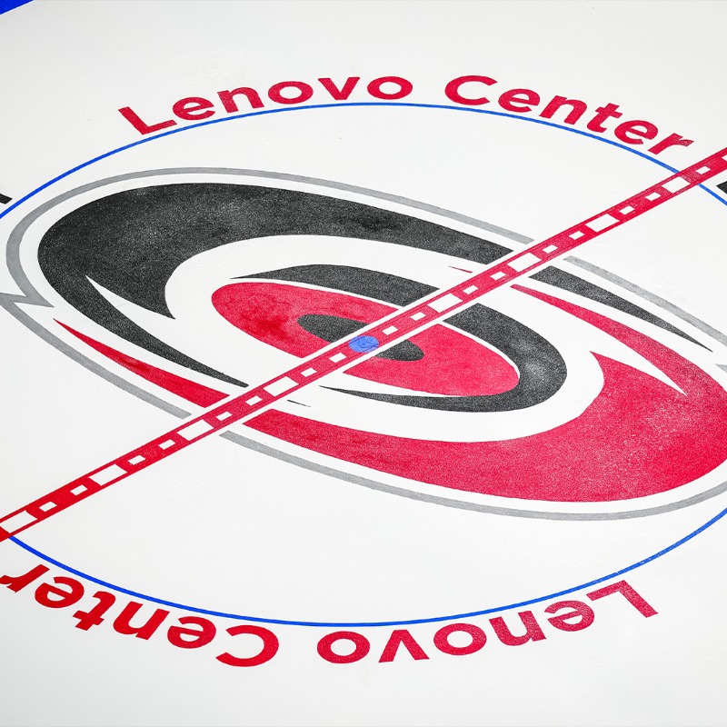 Canes's tweet photo. A look through the lens at today's @LenovoCenter unveiling event 📸