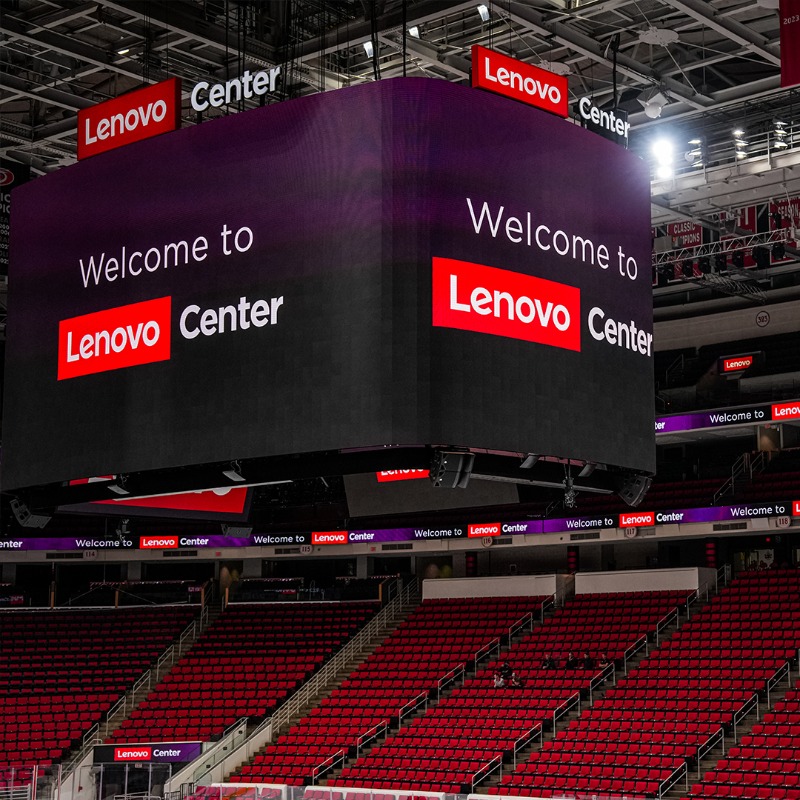 Canes's tweet photo. A look through the lens at today's @LenovoCenter unveiling event 📸