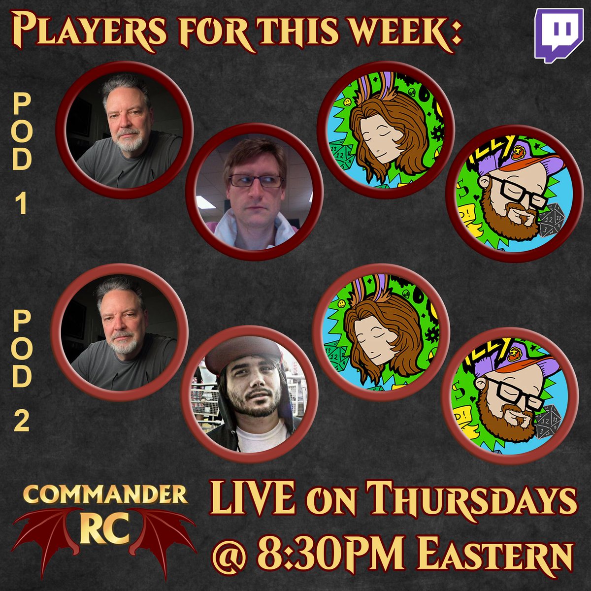 mtgcommander's tweet image. This week our stream is FILLED TO THE BRIM with Southern charm, and we couldn't be more excited!
JM and @OctaviaScratch_ from @TryingCasual and @DanielSorcery from @SouthernSorcere are hanging out with us tonight.
Come join us at 5:30PT/8:30ET!
twitch.tv/commanderrc