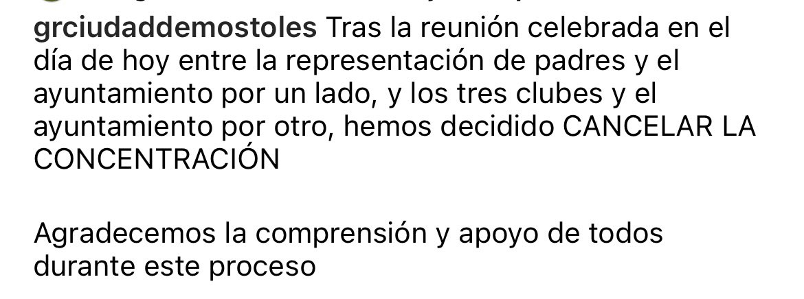 Manifestación cancelada. Agradecemos la comprensión y el apoyo de todos en este proceso.