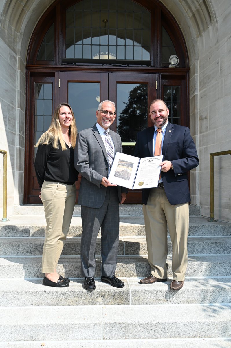 PA State Rep. Aaron Kaufer presented <a href="/PresDanMyersMU/">Dan Myers</a> with a special proclamation honoring our 100-year legacy of providing access to exceptional education in the Mercy tradition! 🙌