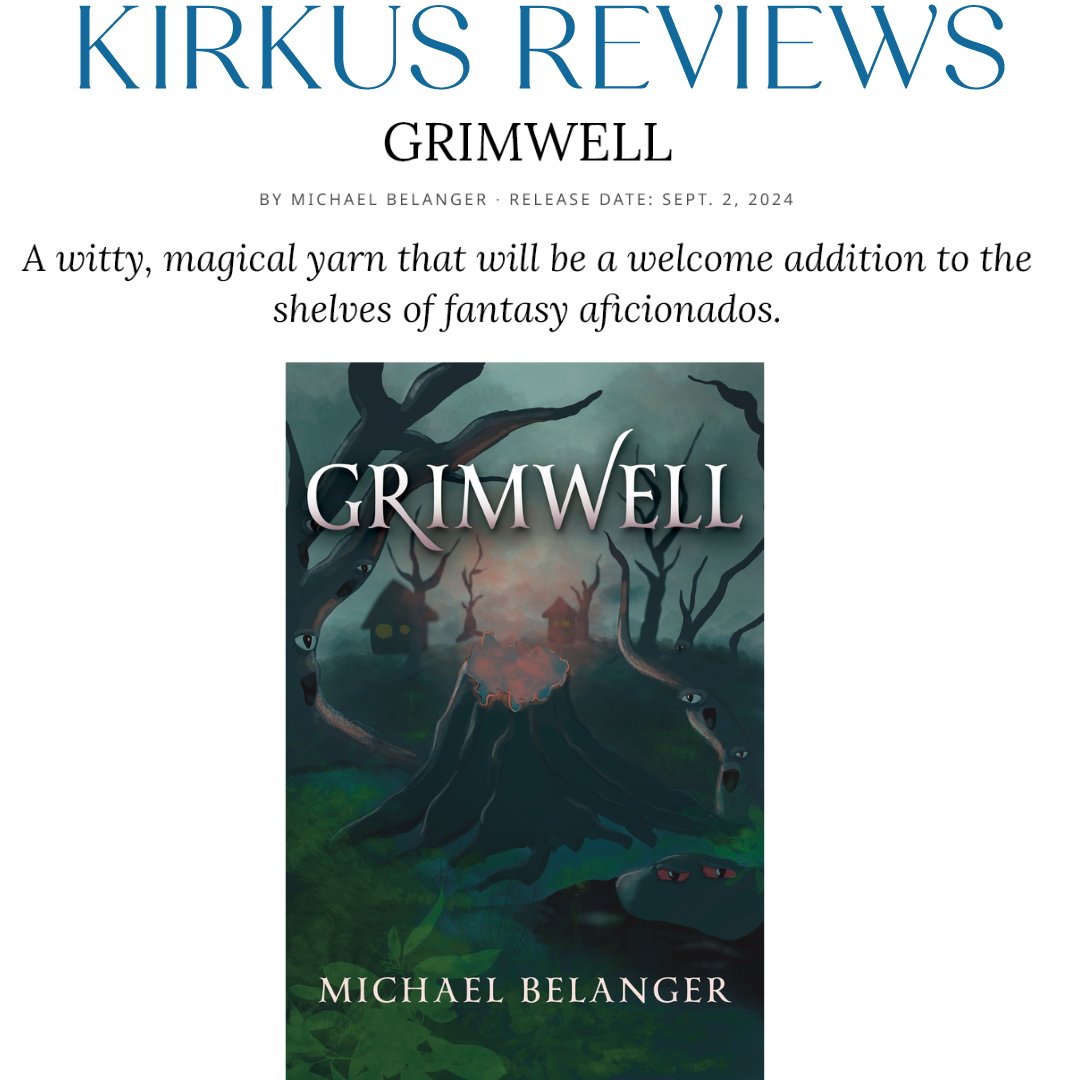WoodhallPress's tweet photo. @KirkusReviews #bookreview of #author @MBelanger514's #newrelease #scifi #fantasynovel GRIMWELL: https://t.co/9cgcD8sua6

Michael's #newbook: https://t.co/MuNjfHH7vD

#fantasy #fantasyfiction #fanfiction #fiction  #fantasybooks #sciencefiction #scifibooks #mustread #KirkusReviews https://t.co/H4v4qsswgG