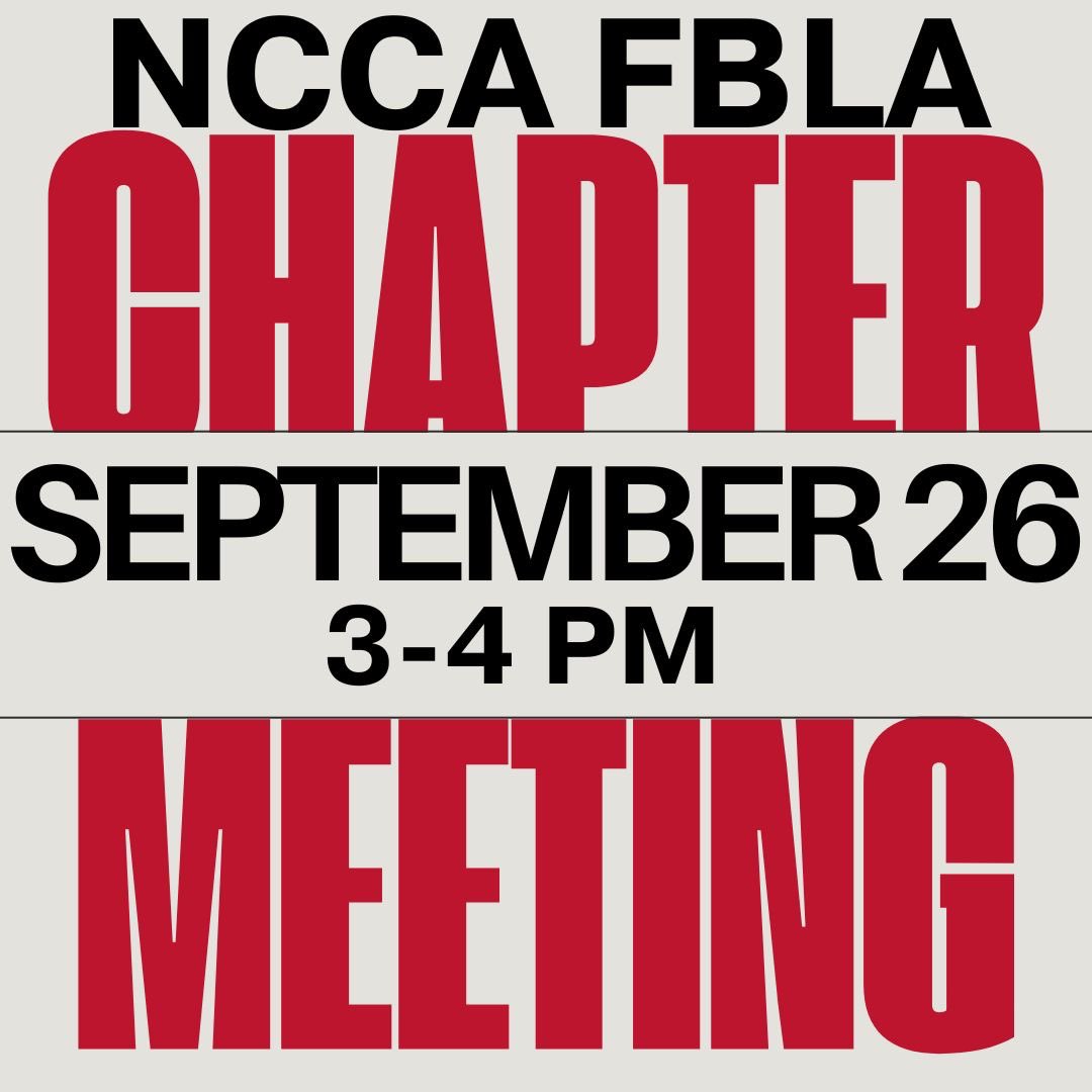 Members, make sure to pay your dues ( $20)!!!

Topics: FBLA connect and the next conference Fall Leadership ( $70) ( November 19, money due October 2) 

<a href="/NCCA_Covington/">NCCA</a> @ElJNadine <a href="/MsRyanCS/">Maureen Ryan</a>