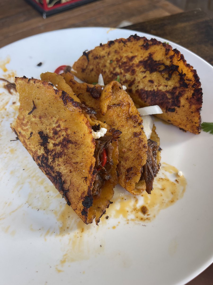 Made Birria for first time. 

Getting the hang of the tacos without being too wet.