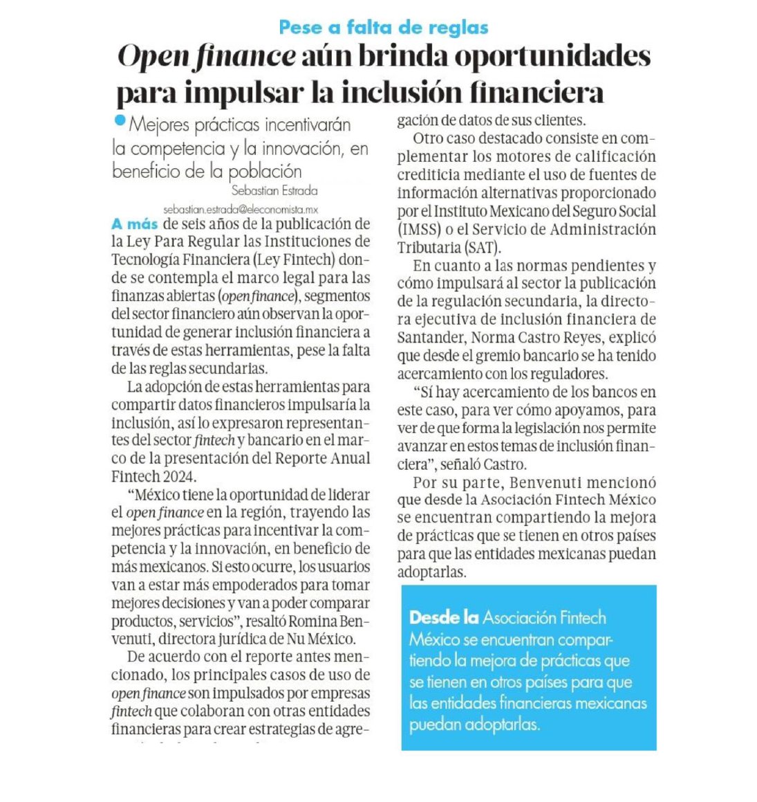 fintechmx's tweet image. 🚀 #OpenFinance en México abre grandes oportunidades para la inclusión financiera. Desde FinTech México, seguimos trabajando para impulsar su adopción a través de la colaboración con FinTechs y entidades financieras. 🌍💡 #LeyFintech