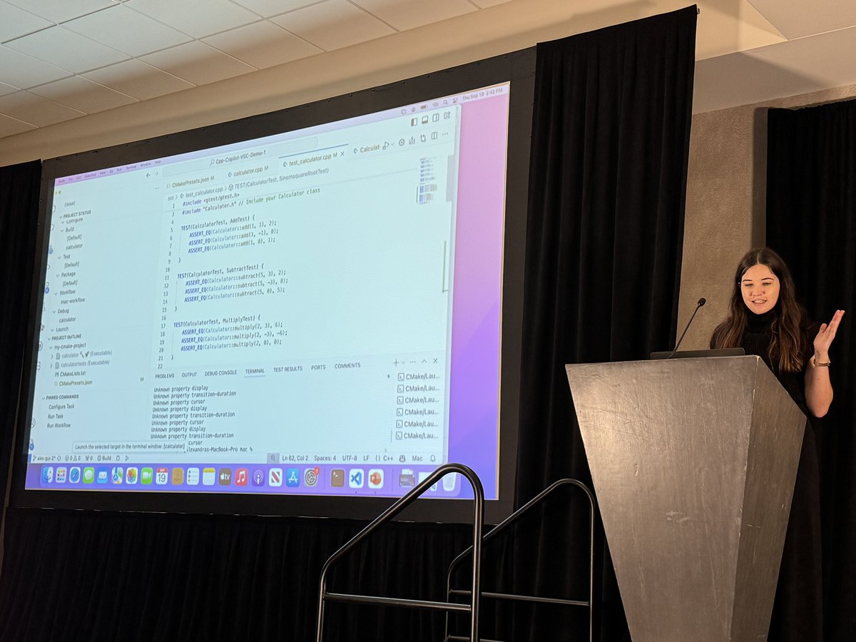 ciura_victor's tweet image. Great demos of “What’s New in #VSCode” for C++ developers, by @AlexandraKemper & @sinem__akinci at #CppCon 2024
#cpp #cplusplus @visualc @CppCon