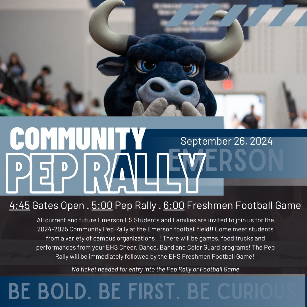 Hey Emerson community! We hope to see you next week at our Community pep rally! #BeAMaverick <a href="/ScogginsMS/">Scoggins MS</a> <a href="/WeAreWortham/">WeAreWorthamIntermediate</a> <a href="/OgleElem/">Ogle Elementary</a> <a href="/ElliottFISD/">Elliott Elementary</a> <a href="/comstock_elem/">Comstock Elementary</a>