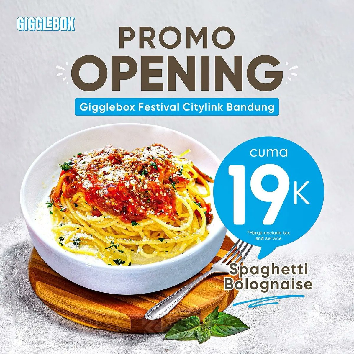 katalogpromosi's tweet image. 🎉 Promo Opening GiggleBox Festival Citylink Bandung hadir dengan Spaghetti Bolognaise CUMA 19 RIBU‼️ Ayo, ajak keluarga dan sahabatmu untuk merasakan keseruan di sini! Jangan lewatkan kesempatan ini! 

Klik link untuk info lebih lanjut! katalogpromosi.com/promo-opening-…

 #GiggleBox