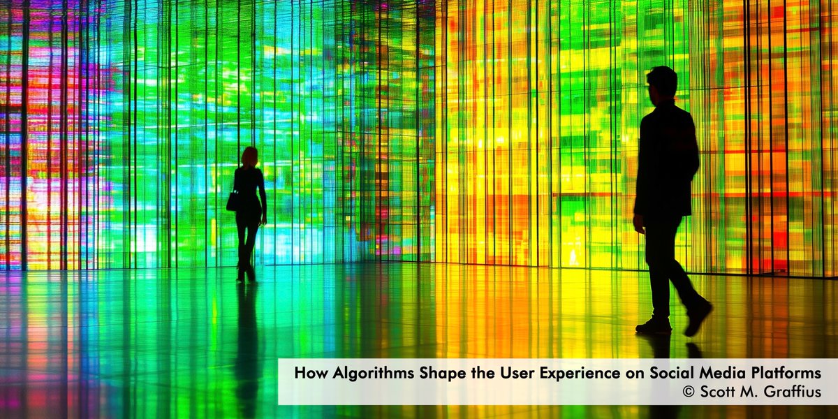 ScottGraffius's tweet photo. “How Algorithms Shape the User Experience on Social Media Platforms.” Coming soon.

#Social #SocialMedia #SocialMediaResearch #Algorithms #SocialMediaAlgorithms #UserExperience #ContentPersonalization #DigitalMarketing #DataAnalytics #EngagementOptimization #SocialMediaTrends