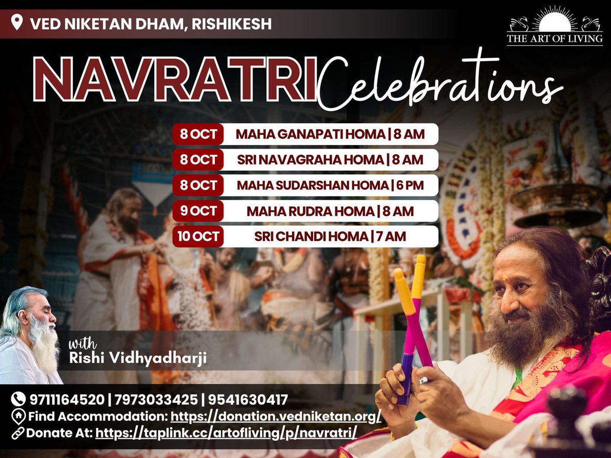 sahilananda's tweet photo. #Navratricelebrations #Artofliving #Letsjoin @Rishividhyadhar @VedNiketan @BangaloreAshram seats filling fast https://t.co/Aunye30Mlx