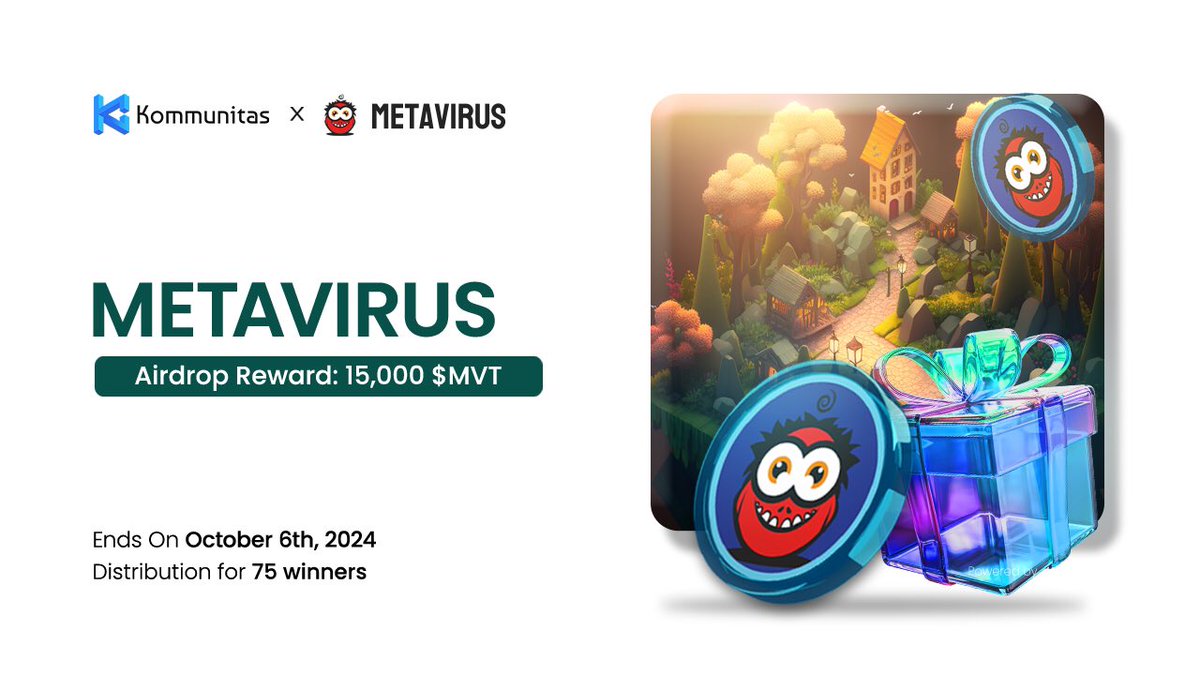 <a href="/MetaVirus_games/">MetaVirus Official (We’re hiring tremendously)</a> Airdorp Alert! 🚨

Join the Metavirus Airdrop now and stand a chance to win a share of 15,000 $MVT tokens! 💰

🏆 For 75 lucky winners!
⏳ Ends October 6th, 2024!

Get your share and spread the word! 💥