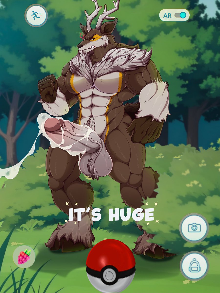 I must catch it!! IT'S HUGE✨✨

Commission for <a href="/CoachMikaFumv/">Coach Mika (Alrik/Cestus/Alex/Jon)</a> ✍🏼

#furry #furryart #furrycommission #pokemon #sawsbuck #furryartist #rule34 #bara #PokemonGO