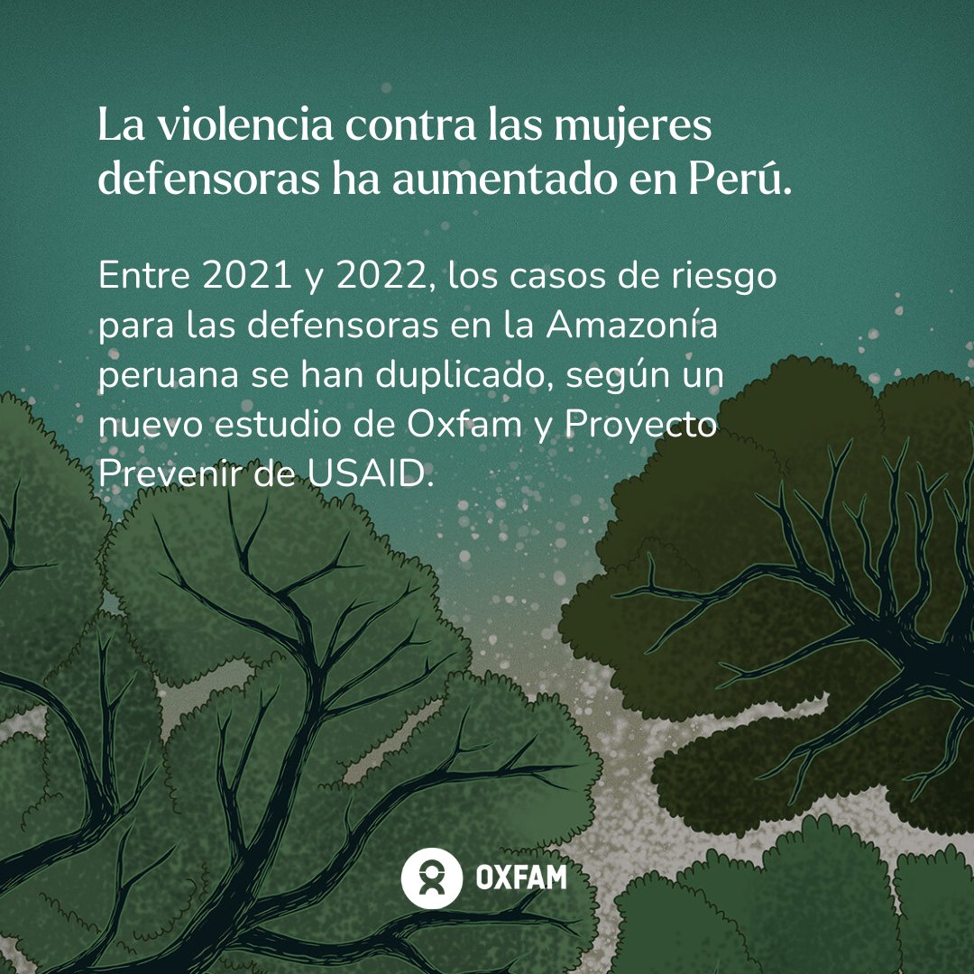🌳👩🏽 Las mujeres defensoras del ambiente en la Amazonía peruana enfrentan una creciente vulnerabilidad, con un aumento alarmante de ataques y violencia. 

🔎 Entre 2021 y 2022, los casos de defensoras en riesgo se duplicaron, muchas veces por actores involucrados en economías