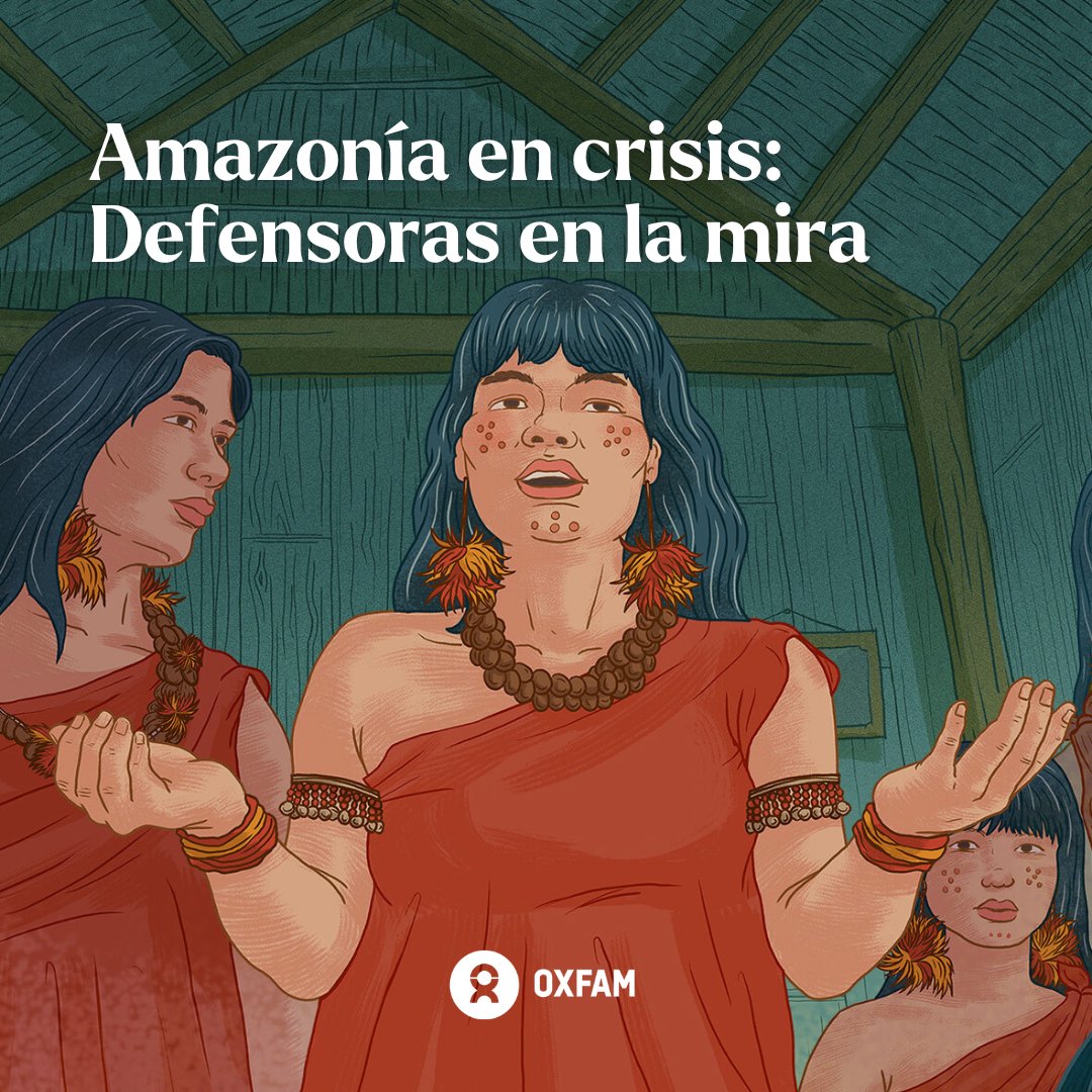 OxfamenPeru's tweet photo. 🌳👩🏽 Las mujeres defensoras del ambiente en la Amazonía peruana enfrentan una creciente vulnerabilidad, con un aumento alarmante de ataques y violencia. 

🔎 Entre 2021 y 2022, los casos de defensoras en riesgo se duplicaron, muchas veces por actores involucrados en economías ilegales como la tala y minería ilegal. 

🌱🚫 Los mecanismos de protección actuales no son suficientes para atender de manera oportuna sus necesidades, dejando a estas mujeres en una situación de mayor riesgo. 

🔗 Descarga la publicación gratuita y conoce más sobre los testimonios de las defensoras  https://t.co/FfsMkGgOX8