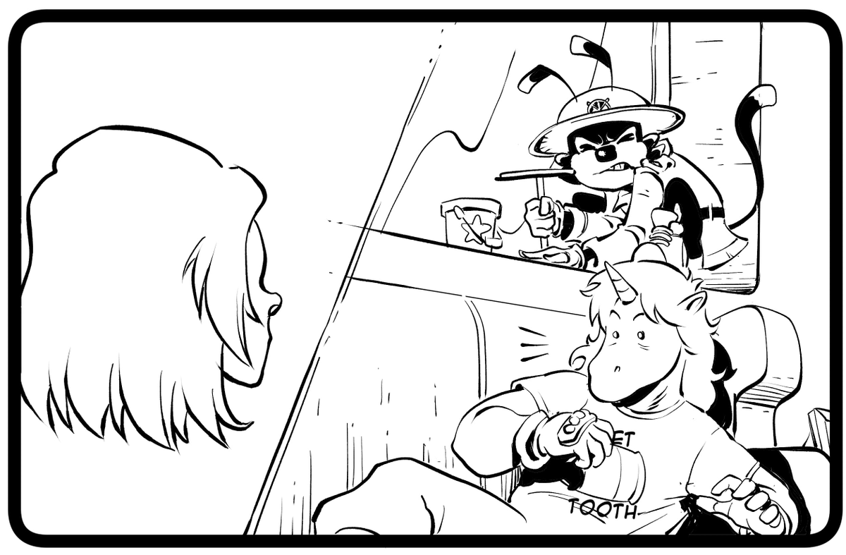 ArtieTom's tweet photo. The duo aren't too appreciative of Ailley's feedback in this WIP on Issue 7.
#furryarwork #webco https://t.co/bfko0y5DoH