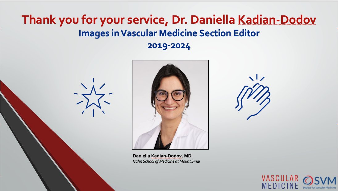VascularMedicine (@vmj_svm) on Twitter photo #VMJ's Images Section Editor, <a href="/DKadiandodov/">Daniella KadianDodov</a>, has been at her post since 2019. She has done an outstanding job of bringing a sense of "wonderment" to the images in #vascularmedicine over the years.
Thank you, Daniella!! ♥️ #VMJ's Images Section Editor, <a href="/DKadiandodov/">Daniella KadianDodov</a>, has been at her post since 2019. She has done an outstanding job of bringing a sense of "wonderment" to the images in #vascularmedicine over the years.
Thank you, Daniella!! ♥️