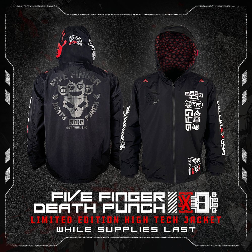 FFDP's tweet photo. 🔥 DROP ALERT! 🔥 Friday 9/20
We’ve Got Your Six with this brand new 5FDP Limited Collectors Edition High Tech Jacket 

https://t.co/SQtIeScIxV 

#5fdp #fivefingerdeathpunch #limitededition https://t.co/SlLuzAfH7B
