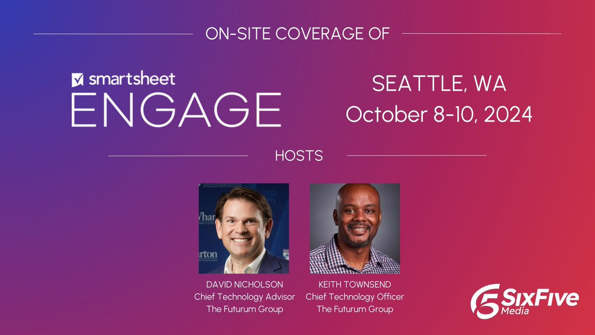 On-site coverage coming soon from <a href="/TheSixFiveMedia/">Six Five Media</a> at #SmartsheetENGAGE. <a href="/CTOAdvisor/">Keith Townsend</a> &amp; <a href="/daven007/"></a> will be sitting down w/ <a href="/Smartsheet/">Smartsheet</a> executives and partners to get the inside scoop. Find out more: smartsheet.com/engage/seattle