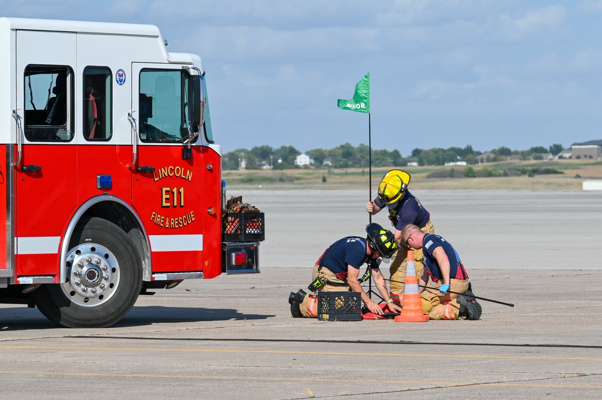 Lincoln Airport Conducted Full-Scale Emergency Plan Exercise 🚨 The scenario simulated a collision between a commercial and military aircraft on the terminal ramp, testing responses to fuel spills, fires, and injuries.