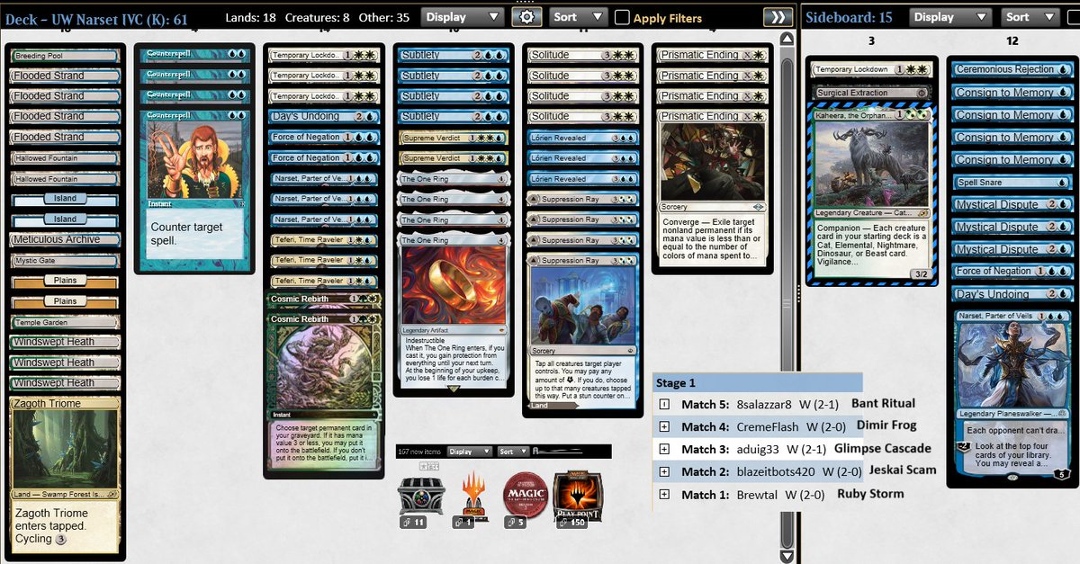 5-0🏆 with UW Narset by <a href="/bb155lm/">Riccardo Biava</a> as always.

#MTGModern #UWNarset <a href="/fireshoes/">Robert Taylor🔥</a>