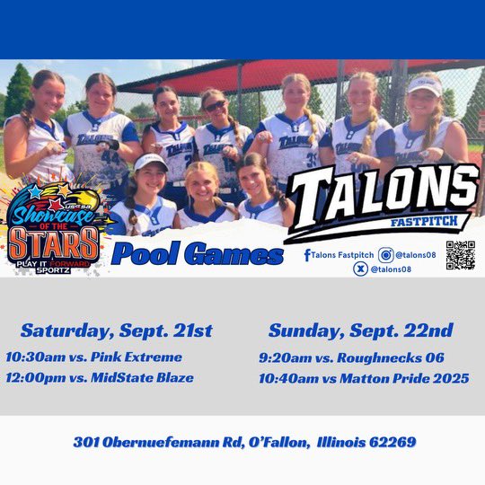 Talons08 (@talons08) on Twitter photo Come check these ladies out in O’Fallon IL this weekend, as they compete in the Showcase of the Stars!!! <a href="/ChelseaEFarmer/">Chelsea Farmer</a> <a href="/MSUEaglesSB/">Morehead State Softball</a> <a href="/AllicenHarris11/">Allicen Harris</a> <a href="/RacersSoftball/">Murray State Softball</a> <a href="/UEAthletics_SB/">UE Softball</a> <a href="/SBCoachG/">CoachGleason</a> <a href="/MAC_Cards/">Mineral Area Athletics</a> <a href="/FrontierCC1976/">Frontier Community College</a> <a href="/UUAthleticsSB/">Union University Softball</a> Come check these ladies out in O’Fallon IL this weekend, as they compete in the Showcase of the Stars!!! <a href="/ChelseaEFarmer/">Chelsea Farmer</a> <a href="/MSUEaglesSB/">Morehead State Softball</a> <a href="/AllicenHarris11/">Allicen Harris</a> <a href="/RacersSoftball/">Murray State Softball</a> <a href="/UEAthletics_SB/">UE Softball</a> <a href="/SBCoachG/">CoachGleason</a> <a href="/MAC_Cards/">Mineral Area Athletics</a> <a href="/FrontierCC1976/">Frontier Community College</a> <a href="/UUAthleticsSB/">Union University Softball</a>