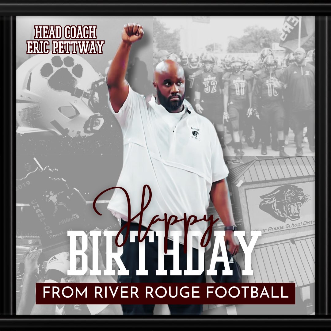 EcorseFootball's tweet photo. Happy Birthday @CoachPettway !🎂

Your support &amp; motivation have made a huge impact on a countless number of lives. Today we celebrate you!

#RougeWay | #FINISH🐾 https://t.co/2msBotTpwE