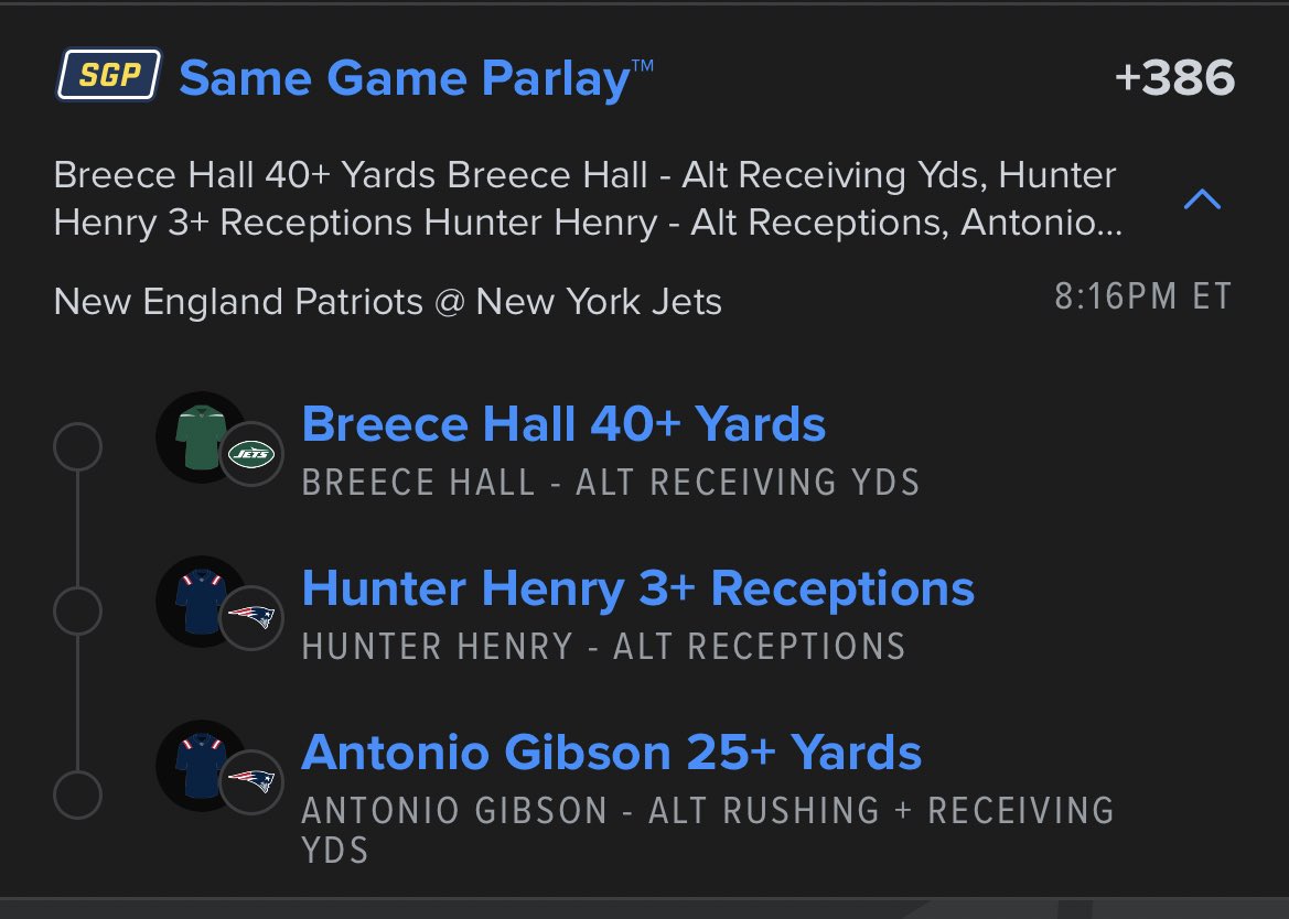 Evergreenparlay's tweet photo. Some more free plays tonight 🎯🎯

We’ve been on fire with NFL and looking to keep it going tonight let us know if you’re riding 💸

#NFL #Bets #Picks #Parlay #Jets #Patriots #CTESPN #Fanduel #DraftKings https://t.co/PSCG66eOu9